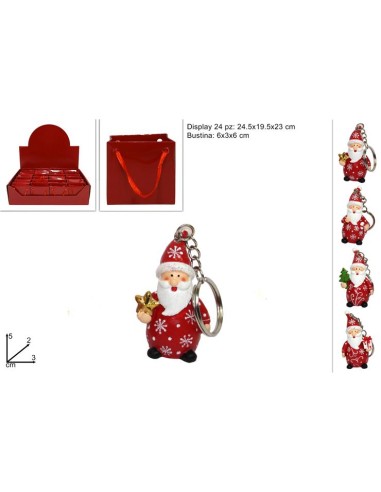 PORTACHIAVI BABBO NATALE C/SCATOLINO DISPLAYBOX 4 ASS DX13-SDYSK