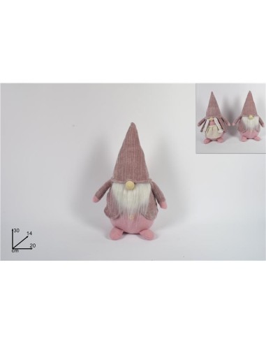 GNOMO DI NATALE 30 CM ROSA 2 ASS. ART.YQ-3491A/B-3-19B