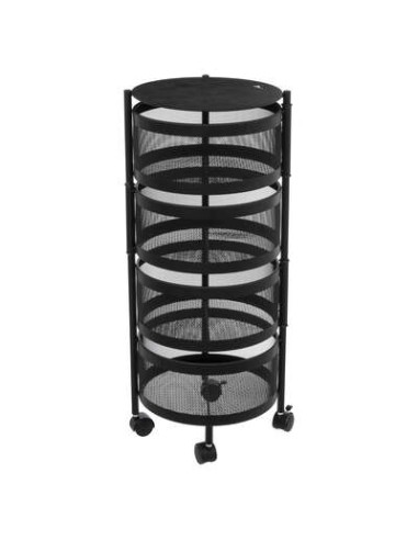 CARRELLO CUCINA 181832 4 CASSETTI METALLO 33X76CM NERO