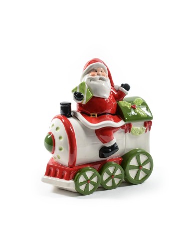 PORCELLANE: vendita online Biscottiera di Natale Treno in Ceramica 23x14x26 cm - La Magia di Natale sulla tua tavola in offerta