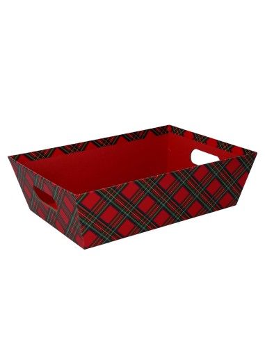 CESTA 938177 CARTONE ROSSO SCOZZESE 29X23X8CM su Shop in Casa