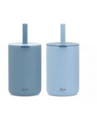 Bicchieri in Silicone Blu con Cannuccia - Shopincasa.it