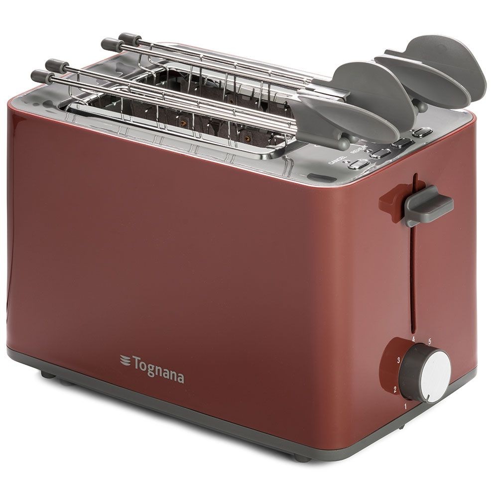 IRIDEA TOSTAPANE CON PINZE 850W ROSSO MELA su Shop in Casa