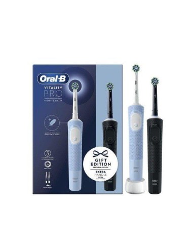 SPAZZOLINO VITALITY PRO DUOPAC     K BLACK/BLUE RIC.ORALB BRAUN su ...