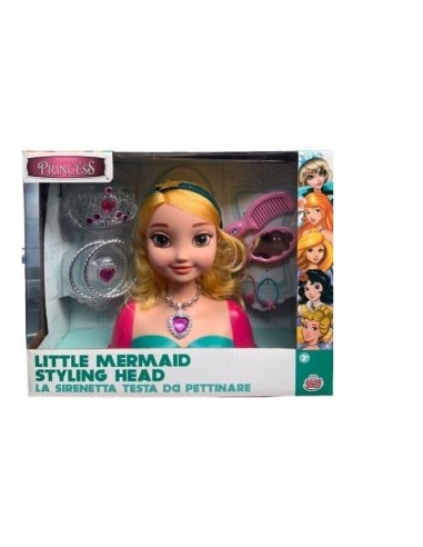 Princess Styling Head Sirenetta con Accessori, Testa da Pettinare per Bambine