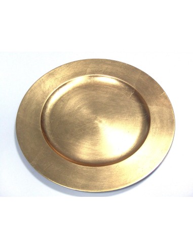 PIATTO PLASTICA LISCIO D33CM ORO LUCENTE