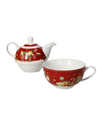 84548 TEIERA CON TAZZA ELFOMAGIA ROSSO su Shop in Casa