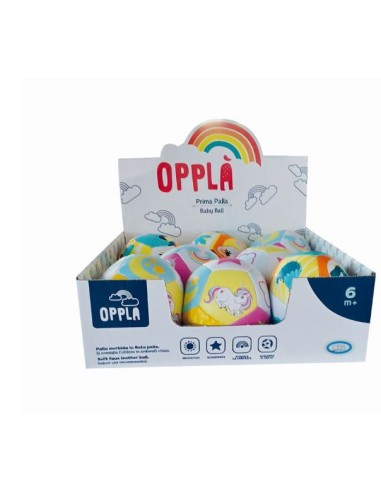 Opplà Palla Soft - Palla Morbida 10 cm per Neonati, Baby Unicorn e Dino