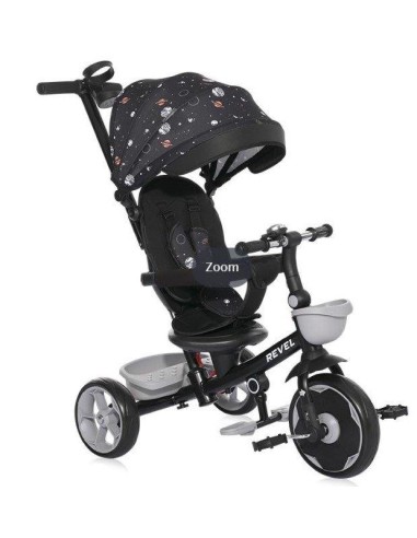 Lorelli Triciclo Revel 5 in 1 con Asta di Spinta - Black Cosmos | shopincasa.it