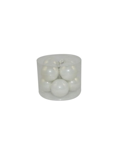 CONF 8 SFERE 59022 VETRO 8CM BIANCO PERL