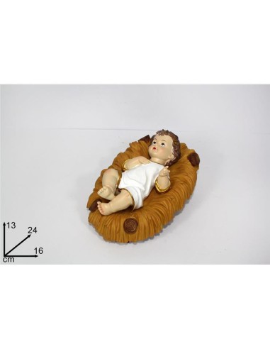 GESU  BAMBINO VESTITO CON CULLA 24CM