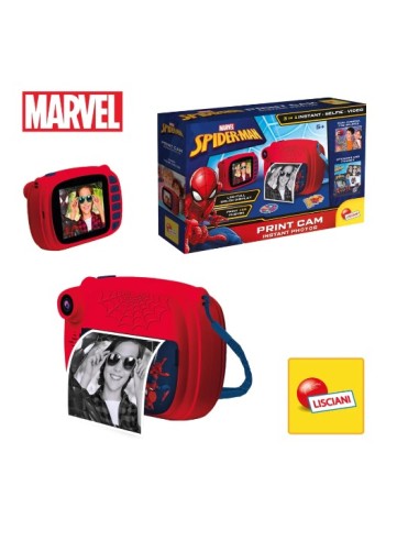 Lisciani Giochi Spider-Man Print Cam - Fotocamera Istantanea per Bambini con Stampa e Funzione Video