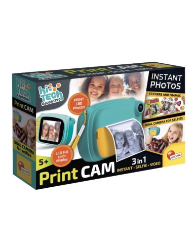 Lisciani Giochi Print Cam Hi-Tech - Fotocamera Istantanea 3 in 1 con Funzione Video e Selfie