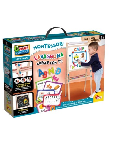 Lisciani Giochi Montessori Lavagnona Legno - Maxi Lavagna Magnetica e Didattica