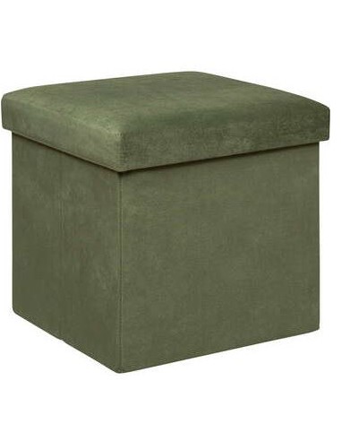 POUF 197332D VELLUTO VERDE KAKI 38X38X38CM su Shop in Casa