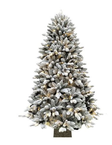 ALBERI DI NATALE: vendita online Albero di Natale "Marmolada" Innevato 180cm con base tronco e luci led PE + PVC + Floccato i...