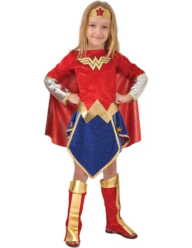 Costume Wonder Woman Bimba 7/9 Anni Travestimenti Carnevale Eroi