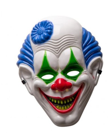 MASCHERA 00686 CLOWN PLASTICA CON FIORE BLU