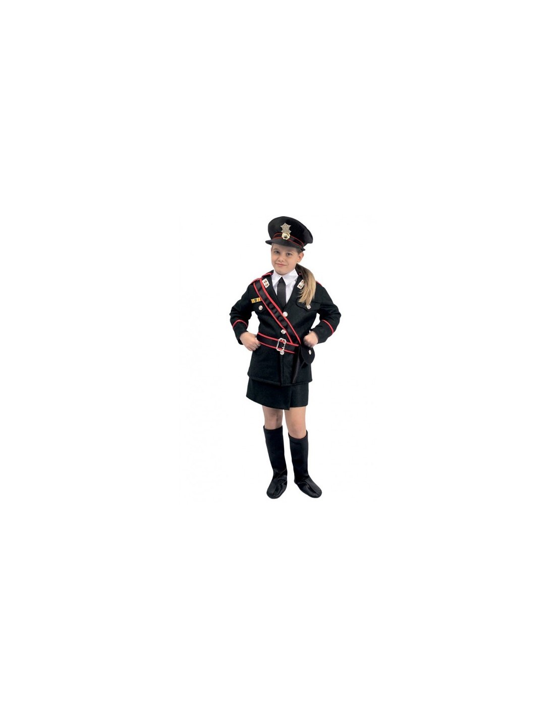 VESTITI: vendita online Costume Carabiniere donna, Forze dell'Ordine bambina, taglia 5/7 anni costume di carnevale in offerta