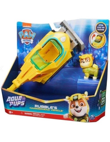 Paw Patrol, veicolo trasformabile Aqua Pups di Rubble, personaggio ...