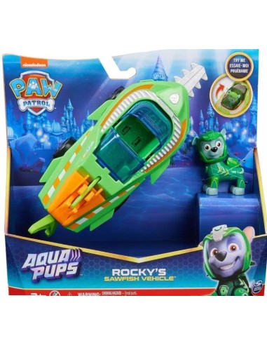 Paw Patrol Aqua Pups, veicolo trasformabile di Rocky, personaggio R...