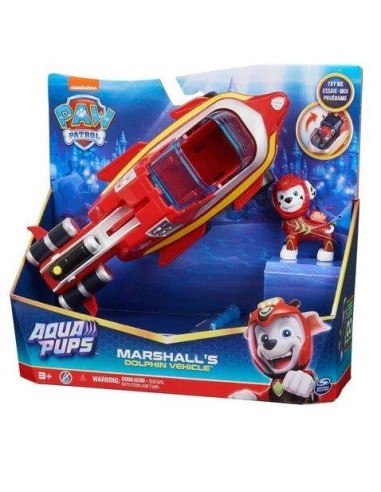 Paw Patrol, Veicolo Trasformabile Aqua Pups di Marshall con Persona...