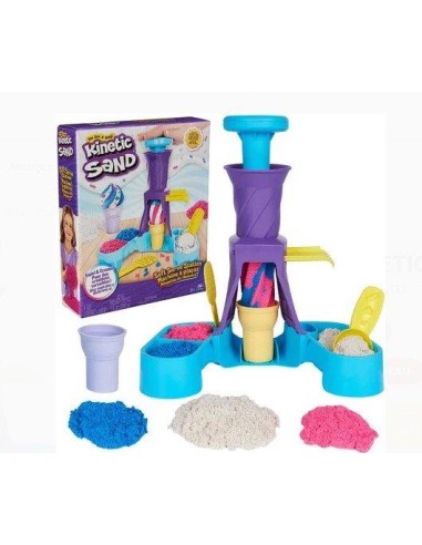 Kinetic Sand Gelateria Colorata, Sabbia Cinetica Blu, Rosa e Bianca...