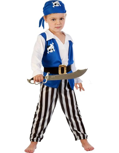 COSTUME 61391.3-4 PIRATA BLU CON SPADA 3/4 ANNI su Shop in Casa