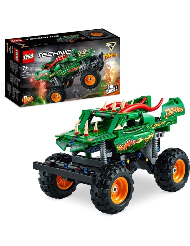 GIOCATTOLO PUBBLICIZZATO: vendita online LEGO Technic Monster Jam Dragon, Set 2 in 1 con Pull-Back, Giocattolo per Bambini, I...