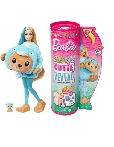 BARBIE Bambola con Costume di Peluche da Orsacchiotto Delfino e 10 ...