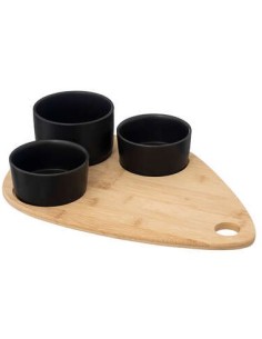 SET APERITIVO 196388B 3 CIOTOLE CON SUPPORTO BAMBOO su Shop in Casa