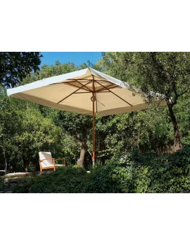 GAZEBO E OMBRELLONI: vendita online Ombrellone Oasis 3x4 m, palo centrale in legno, telo écru idrorepellente 250g/m², trattam...