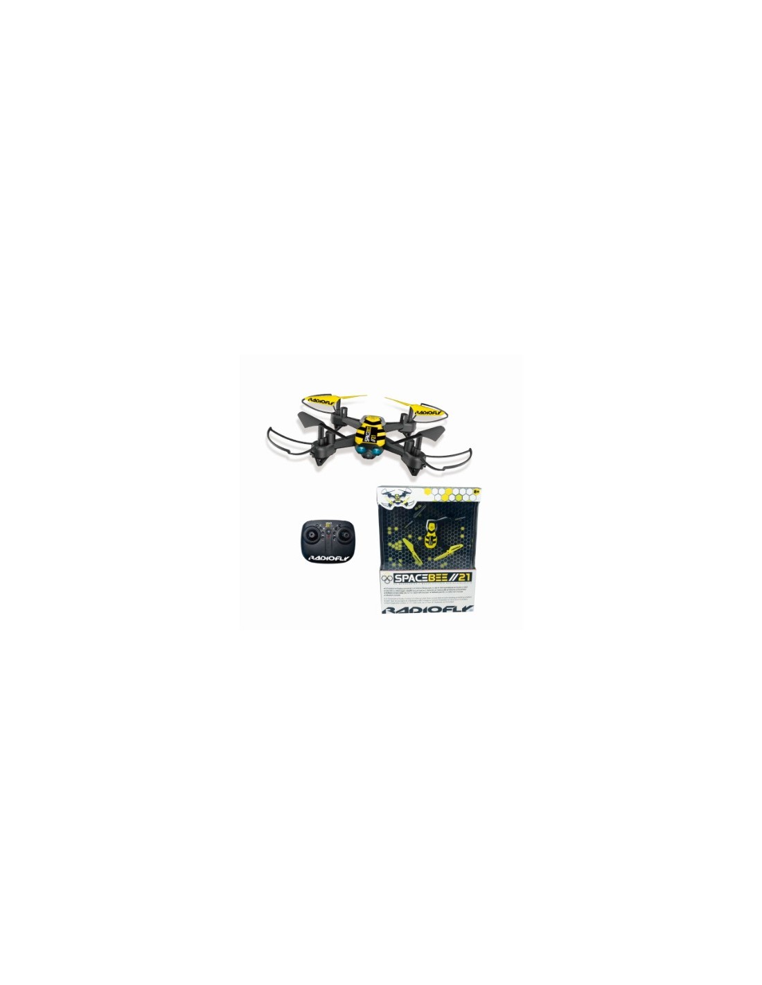 Radiofly Spacebee 21 - Drone Radiocomandato RC 2.4 GHz con 8 Funzioni e Carica USB