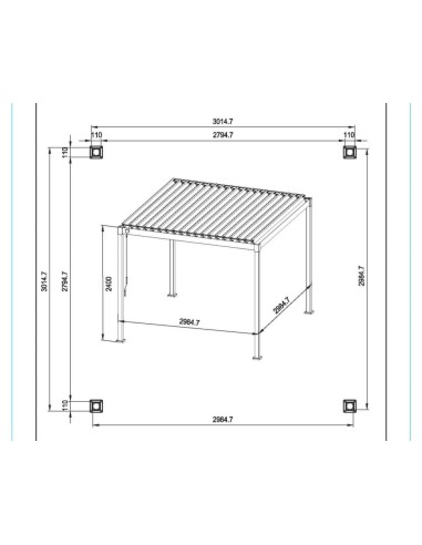 PERGOLA 0795804 GARDA 3X3 H2,4MT ANTRACITE su Shop in Casa