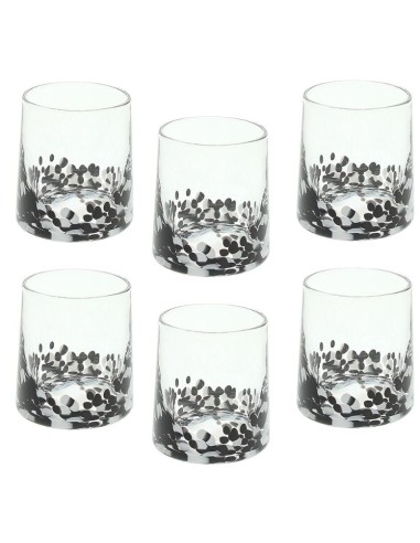 VETRO VENEZIA SET 6 BICCHIERI 300CC WHITE/BLACK su Shop in Casa