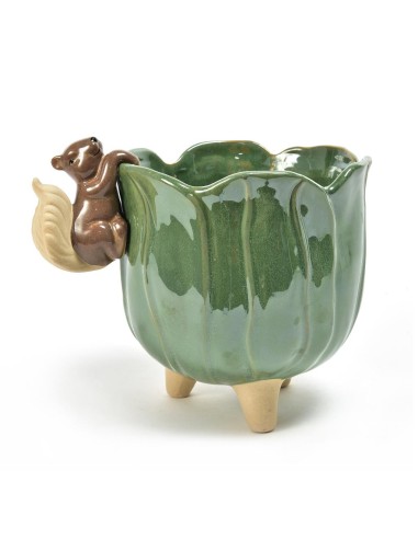 VASO 04591 CERAMICA CON ANIMALETTO 20X21CM su Shop in Casa