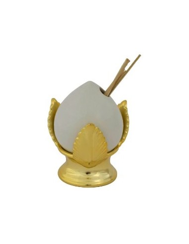 PUMO 589373 PORTAPROFUMO 13CM BIANCO BASE ORO su Shop in Casa