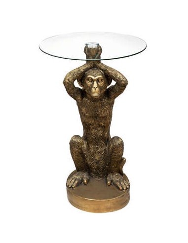 TAVOLINO 197755 WILD MONKEY 40X52CM RESINA/VETRO su Shop in Casa