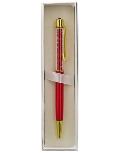 1347004 ROSSO PENNA PERLINE C/GANCIO IN BOX su Shop in Casa