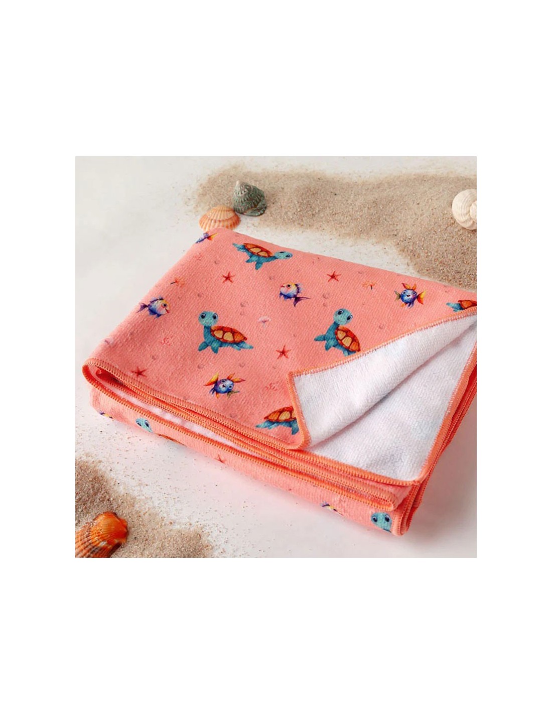 ACCESSORI: vendita online KK 04360-3 TELO MARE TURTLE/PINK in offerta