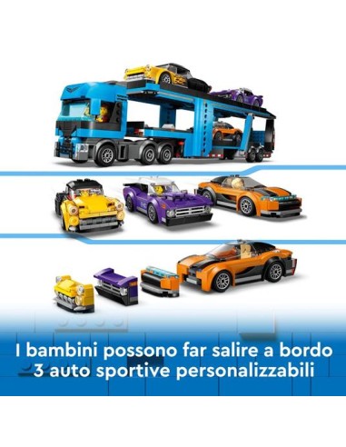 GIOCATTOLI: vendita online CITY 60408 CAMION TRASPORTATORE CON AUTO SPORTIVE in offerta