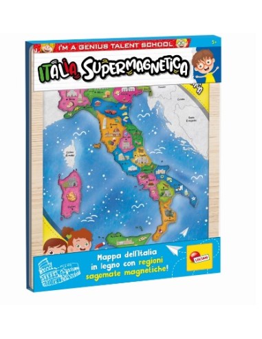 I'm a Genius Italia Supermagnetica - Puzzle di Legno con Regioni Magnetiche