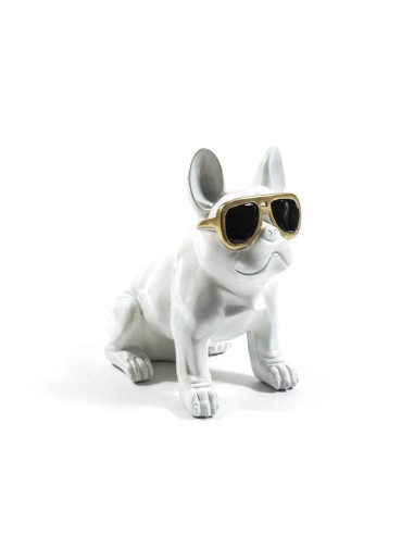 FIGURA BULLDOG 14043 BIANCO 12X21X21CM RESINA su Shop in Casa