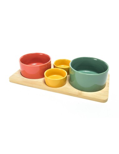 SET APERITIVO 5PZ 09589 CIOTOLE CON VASSOIO BAMBOO su Shop in Casa