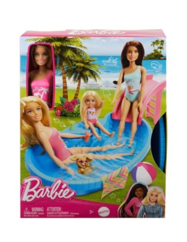 BARBIE HRJ74 BAMBOLA CON PISCINA su Shop in Casa