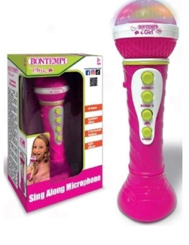 MICROFONO ROSA 412072 KARAOKE CON EFFETTI LUMINOSI su Shop in Casa