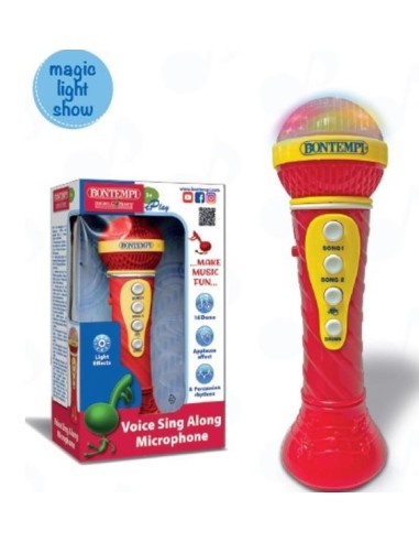 MICROFONO ROSSO 412020 KARAOKE CON EFFETTI LUMINOSI su Shop in Casa