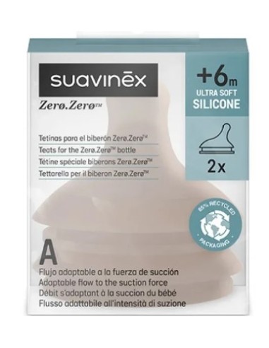 BIBERON - CIUCCETTI - TETTARELLE: vendita online Suavinex ZERØ.ZERØ Tettarella Flusso Adattabile (A) - Colore Deep Nude +6m, ...