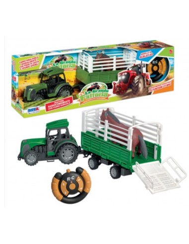 TRATTORE 11449 R/C CON RIMORCHIO E ANIMALE su Shop in Casa