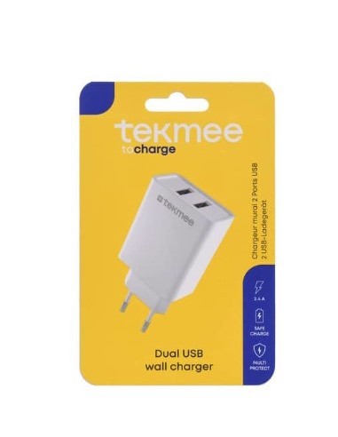 M - FOTO - ACCESSORI - BATTERIE: vendita online Tekmee Caricatore da muro a 2 porte USB di Tipo A 2.4A in offerta